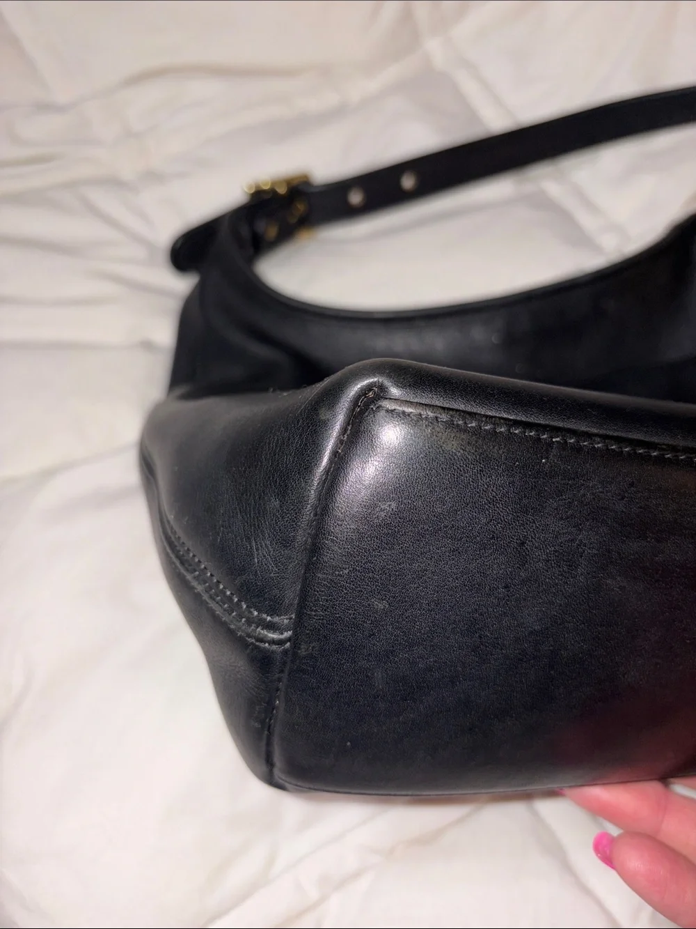 Vintage Coach Black Leather Legacy Y2K Hobo Bag 9058